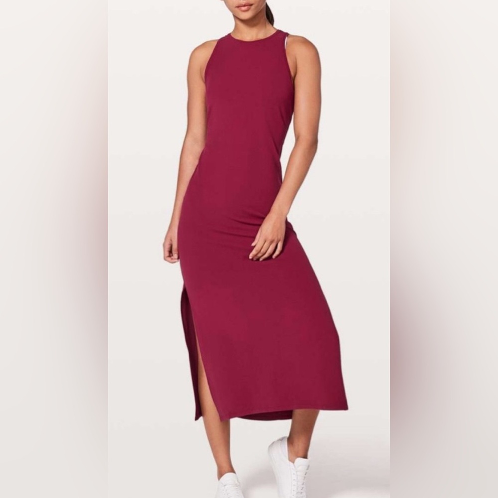 LULULEMON Get Going Dress Maxi Ruby Wine Size 6